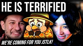 JSTLK Runs From Debate With Dan and ME? - Hides Behind Lav and Mrow