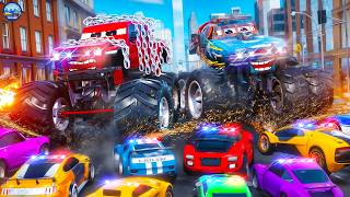 Ghost Monster Trucks Rampage, Epic City Destruction | Super Police Cars Action Packed Rescue Mission screenshot 2
