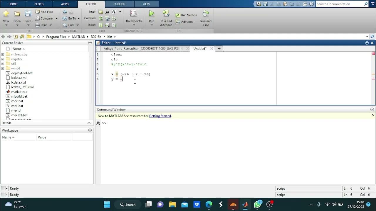 Penjelasan Plot Menggunakan Matlab - UAS PSI - YouTube