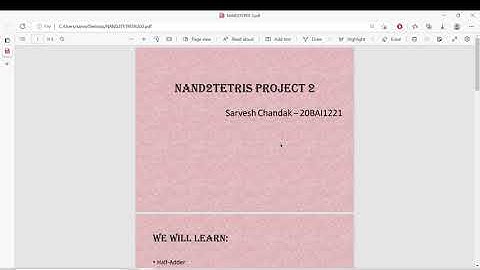 NAND2TETRIS Project 2