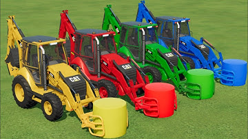 Loading Colors Bales With JCB Backhoe Loaders In Fs22 | Transport Truck In Farming simulator 22 |