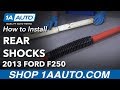 How to Install Replace Rear Shock Absorbers 2005-16 Ford F250 Super Duty 4 Wheel Drive