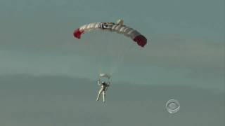 Felix Baumgartner skydives from the stratosphere