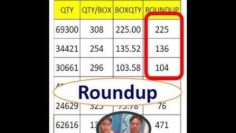 roundup function in excel