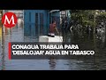 Tras lluvias, Conagua desaloja 3 millones de metros cúbicos de agua en Tabasco