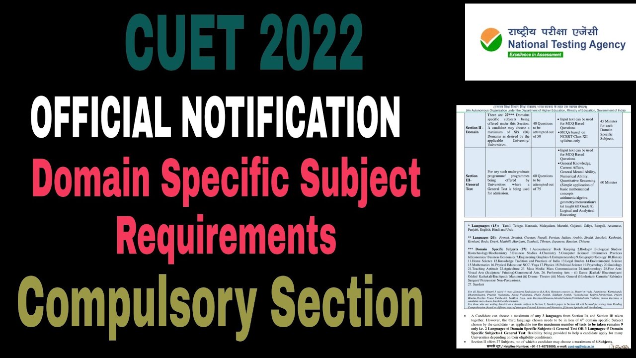 CUET Domain Specific Subject BA 2022 | cucet application form 2022 | cuet admission form 2022