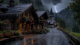 You’ll Fall Asleep in Minutes… Rainy Swiss Village at Night 🌧️ Deep Sleep Rain Sounds (3 HOURS)