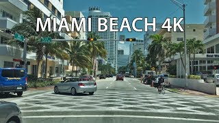 Driving Downtown - Collins Avenue - Miami Beach Florida USA