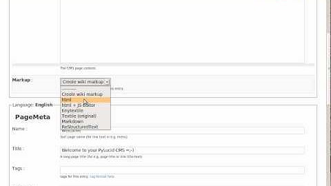 PyLucid CMS - edit page