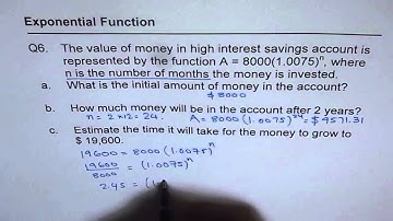Q6 Investment Growth Exponential Function
