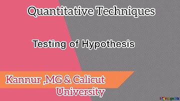 Testing of hypothesis