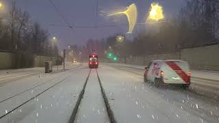 Helsingin raitiolinja 4H. Lumikaaos Helsingissä.❄️🚞 Helsinki tramline 4H. Snow chaos in Helsinki.❄️🚞