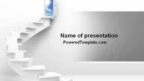 Stairway To Exit PowerPoint Template by PoweredTemplate.com