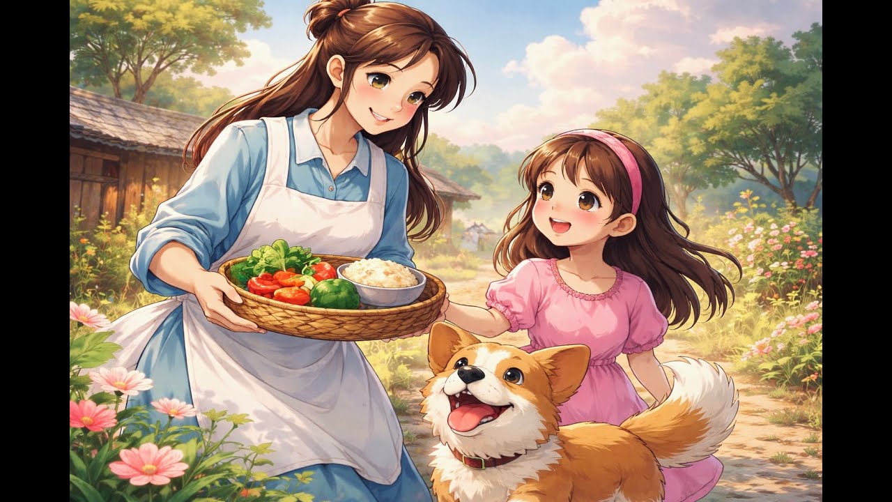 Village Life of a Mother and Daughter