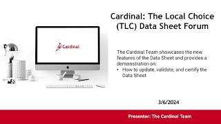 Cardinal: The Local Choice (TLC) Data Sheet Forum