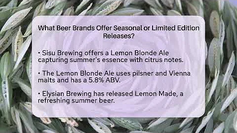 What Beer Brands Offer Seasonal or Limited Edition Releases? | The Pint Guy