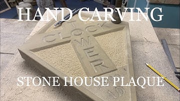 HANDCARVING STONE HOUSE PLAQUE, carving a house sign into stone , carving Derbyshire stone
