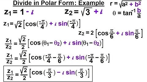 Calculus 2: Complex Numbers & Functions (15 of 28) Divide in Polar Form: Example