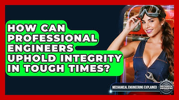 How Can Professional Engineers Uphold Integrity In Tough Times? - Mechanical Engineering Explained