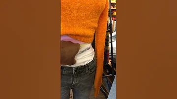 Girl gets front wedgie in her tighty whities at Urban Outfitters