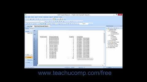 Crystal Reports 2013 Tutorial Table Joins Business Objects Training