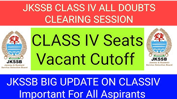 JKSSB CLASSIV BIG UPDATE ||CUTOFF SEAT VACANT || IMPORTANT FOR ALL ASPIRANTS ||  #ad #jkssb #jkpsi