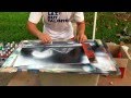 Spray Paint Art LIVE Tutorial: Black and White Pyramids by Ticasso