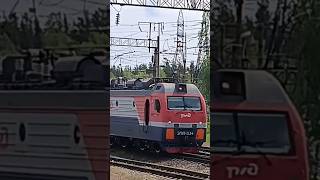 ЭП1п-034 с перегонкой ЭП1м-656 и пассажирском поезде