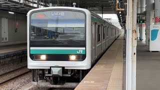 常磐線E501系(ｶﾂK703編成) いわき行 日立駅発車シーン