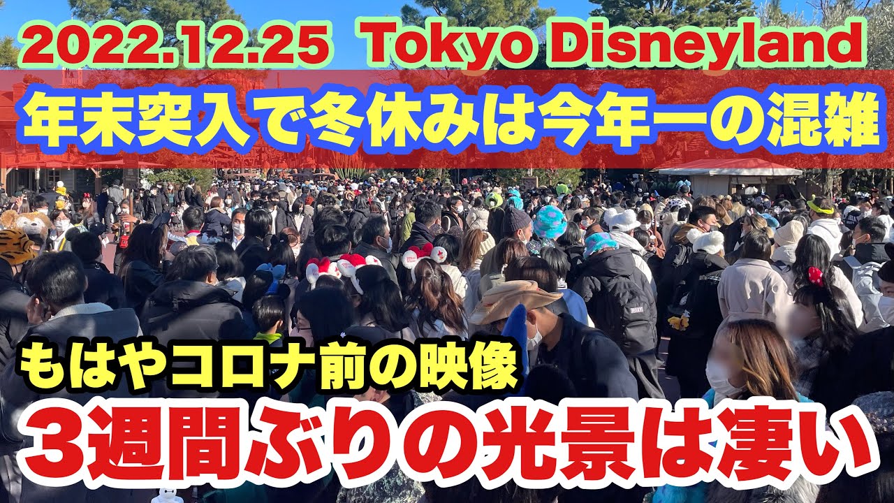 混雑状況 年末年始に行く方必見 現在の東京ディズニーランドの様子 22 12 25 Youtube