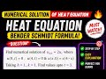 Numerical Solution of Heat Equation Using Bender-Schmidt Method | Step-by-Step Explanation