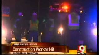 Construction worker hit early Wednesday morning