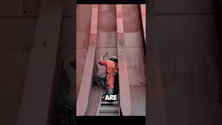 Inside the World’s Most Dangerous Cargo Ship Cleaning Job 😱#usa #shorts