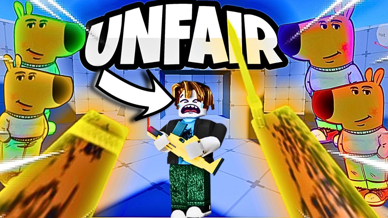 4 Chill Guys try KNIFE ONLY Challenge on Rivals (OVERPOWERED)
