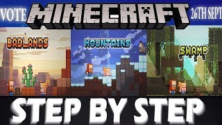 Biome Vote Review 2019 - Mountain or Swamp or Badlands - You Choose - STEP BY STEP - Minecraft Resimi