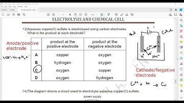Electrolysis Questions Cambridge IGCSE O level Chemistry 0620 0971 5070 Lesson 36 part b