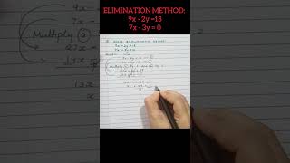 Elimination Method | Simultaneous Equations| #shortsfeed #shortsvideo #shorts