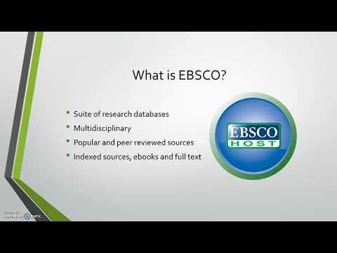 Video 1: EBSCO CINAHL Database Introduction