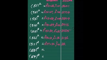 squaring tables from 51 to 59 short cut