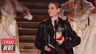 Asia Kate Dillon Presents Gender-Neutral Acting Award to Emma Watson | THR News