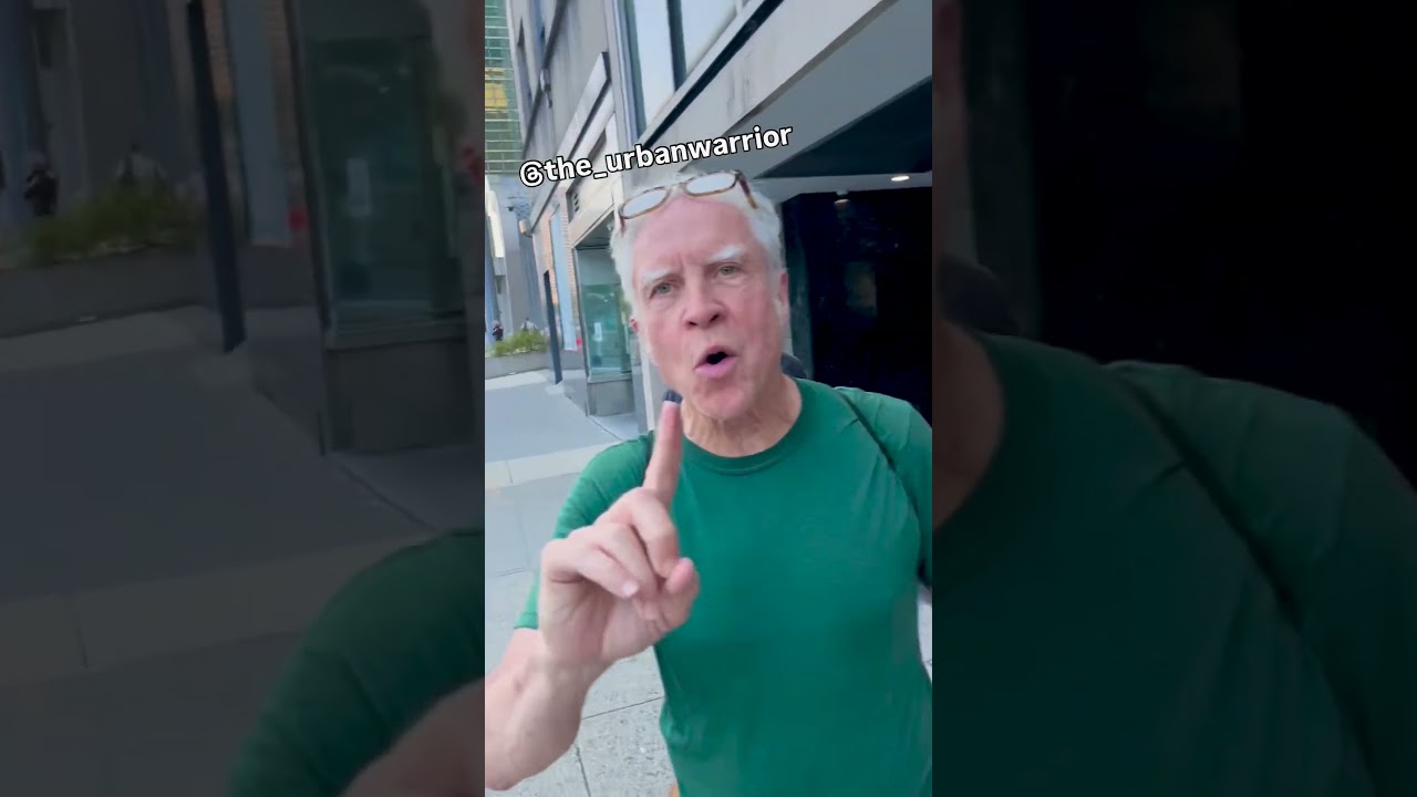 Confronting Palestinian UN Ambassador Riyad Mansour near the UN headquarters in Manhattan