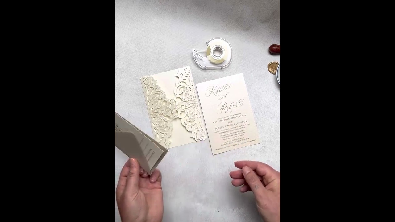 Lasercut Gatefold Wedding Invitation Assembly Demonstration from Paper Muse .Co