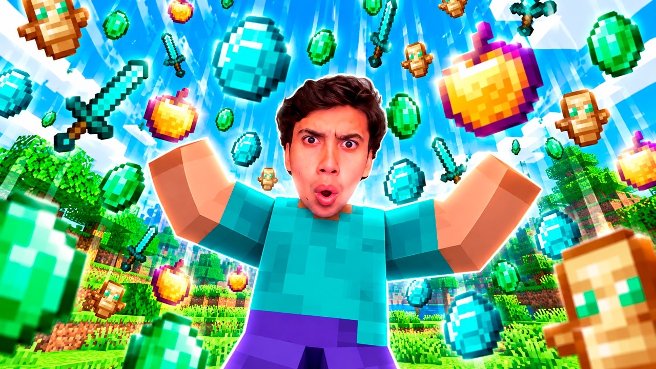 MINECRAFT PERO LLUEVEN TODOS LOS ITEMS DEL JUEGO!🌧️
