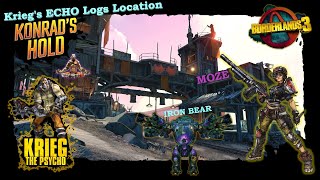 Borderlands 3 | Krieg's ECHO Logs Location | Konrad's Hold | Moze 72 Level | Mayhem 10 | PC Steam.