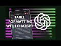 Process optimization with chatgpt  create professional tables