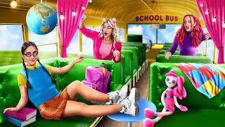 We Build a Secret Room in the School Bus! \/ School Bus Makeover