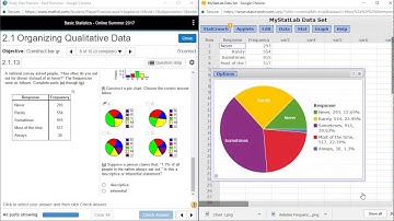 Making Pie Charts from data in a Frequency Table with StatCrunch
