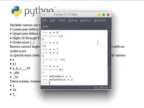 Python 6 اسماءالمتغيرات ومعرفة نوع المتغيرات   YouTube