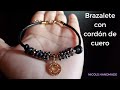 brazalete con cordón de cuero