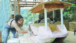 The Genius Girl Spent Half A Month Building A Boat, What An Incredible Task!